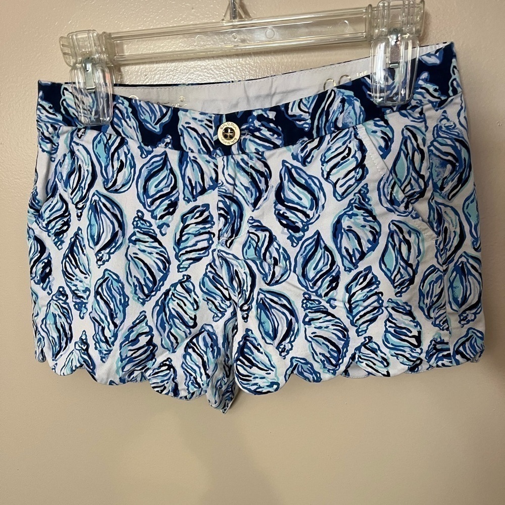 Lilly Pulitzer 5” Stretch Buttercup Sea Shell Shorts Sz 00